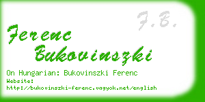 ferenc bukovinszki business card